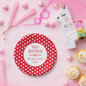 Kerst rode polka dot naam vakantie papier bord (Feest)