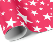 Kerst Rode Sjabloon Witte Sterren Rustieke Nostalg Cadeaupapier (Rol Hoek)