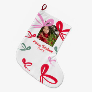 Kerst Rode Strikken Multicolor Krabbel Foto Grote Kerstsok