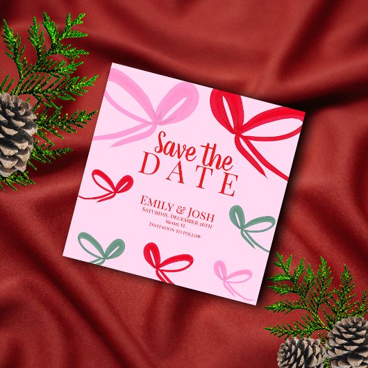 Kerst Rode Strikken Multicolor Save the Date