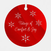 kerst rode tijding van Comfort & Joy Metalen Ornament (Voorkant)