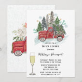 Kerst Rode  Truck Brunch & Bubbly Kaart (Voorkant / Achterkant)