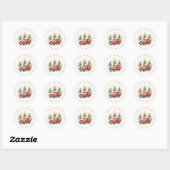 Kerst Rode Truck Ronde Stickers (Vel)