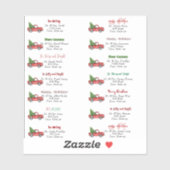 Kerst Rode Vrachtwagen Adresetiketten Sticker (Vel)