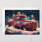 Kerst Rode Vrachtwagen Kaart (Voorkant / Achterkant)