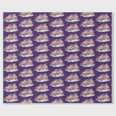 Kerst Rode Vrachtwagen met Candy Canes Cadeaupapier (Vlak)