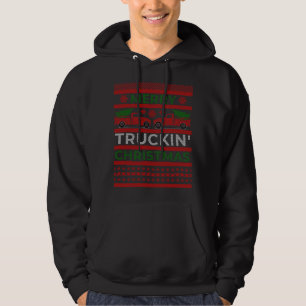 Kerst Rode Vrachtwagen met Kerstboom - Lelijke Swe Hoodie