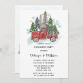 Kerst Rode Vrachtwagen Verlovingsfeest Kaart (Voorkant / Achterkant)