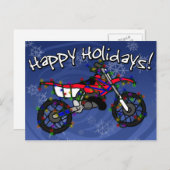 Kerst rode vuil fiets feestdagenkaart (Voorkant / Achterkant)