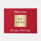 Kerst rode zaken logo prettige feestdagen deurmat (Voorkant)