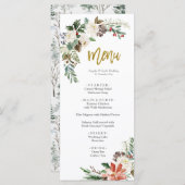 Kerst Romantisch Rustiek Winter Wedding Menu (Voorkant / Achterkant)