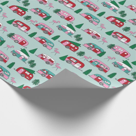  kerst rond het roze nieuwjaar cadeaupapier (Hoek)