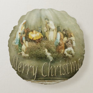 Kerst ronde kussen, Jezus Christus Rond Kussen