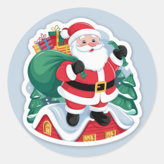 kerst ronde sticker