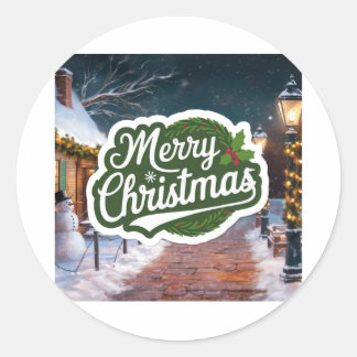 kerst ronde sticker