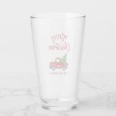 Kerst Rood Borstel Script Truck Glas (Achterkant)