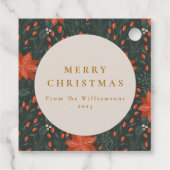 Kerst  Rood Botanisch Groen Aangepast Bedankjes Labels (Achterkant)