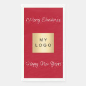 Kerst rood café bar business logo servet (Voorkant)