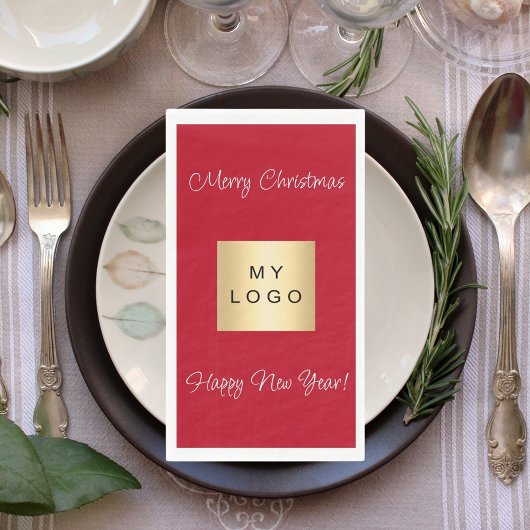 Kerst rood café bar business logo servet