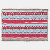 Kerst rood en blauw Chevron strepen patroon Deken (Voorkant)