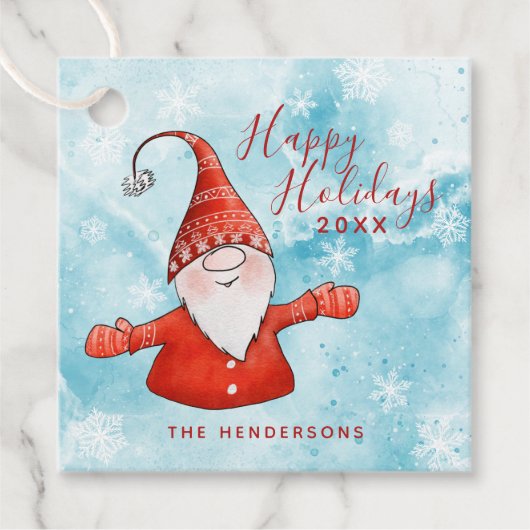 Kerst Rood en Blauw Schattigeste Prettige feestdag Bedankjes Labels (Voorkant)