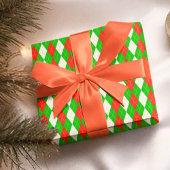 Kerst rood en groen Argyle Cadeaupapier