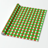 Kerst rood en groen Argyle Cadeaupapier (Uitgerold)