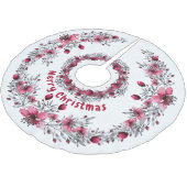 Kerst Rood en Wit Bloemen Elegant Kerstboom Rok (Gekanteld)