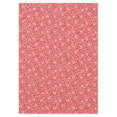 Kerst Rood en Wit Elegant Bloemenpatroon Tafelkleed (Voorkant)