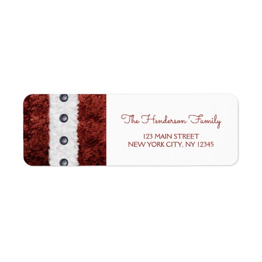 Kerst Rood en Wit Sinterklaas pak Etiket (Voorkant)