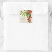  kerst rood en witte kerst vierkante sticker (Tas)