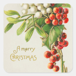 kerst rood en witte kerst vierkante sticker