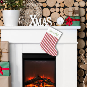 Kerst Rood en Witte Streep Custom Kleine Kerstsok