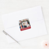 Kerst Rood Foto Sticker (Envelop)