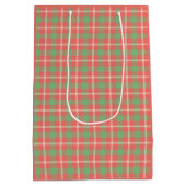 Kerst Rood-Gebaseerd Plaid Medium Cadeauzakje (Achterkant)