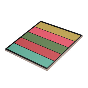 Kerst Rood Goud Groen Kleur op Waterverf Papier Tegeltje