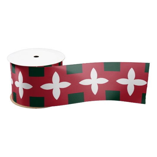 Kerst rood groen en wit patroon lint (Spoel)