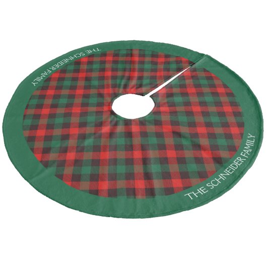 Kerst rood groen geplakt personaliseren fleece kerstboom rok (Gekanteld)
