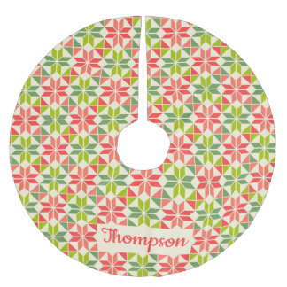 Kerst Rood Groen Quilted Star Tree Rok Kerstboom Rok