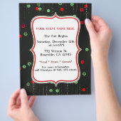 Kerst rood & groen sequins feest flyer (Hand)