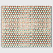 Kerst Rood Groen Wit Houndstooth Patroon Cadeaupapier (Vlak)