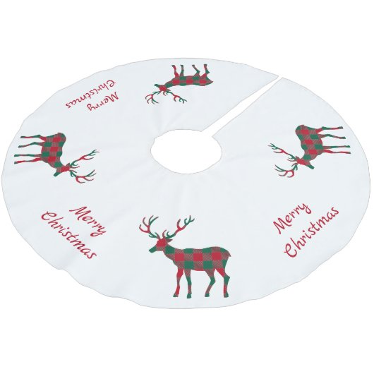 Kerst rood groen wit rendier buffel plaid kerstboom rok (Gekanteld)