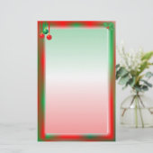 Kerst Rood/Groene Grens Briefpapier (Staand voorkant)