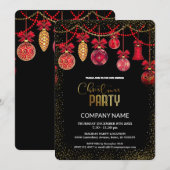 Kerst Rood  ornament diamanten Kaart (Voorkant / Achterkant)