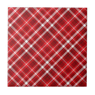 Kerst Rood Plaid Patroon Design-62667 Tegeltje