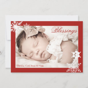 Kerst rood rand foto kaart
