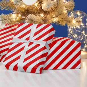 Kerst Rood Snoep Stripe Cadeaupapier