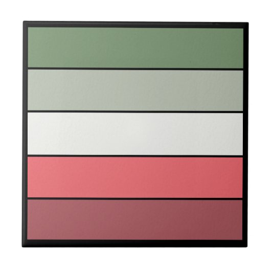 Kerst Rood Wit Groen Kleur op getextureerd papier Tegeltje (Voorkant)