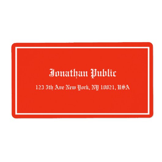 Kerst Rood Wit Kalligrafie Sjabloon Verzending Etiket (Voorkant)