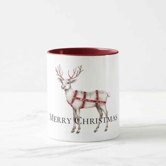 Kerst Rood Wit Pepermunt Rendier Mok (Midden)